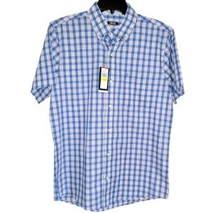 Izod Blue and White Casual Button Down Shirt